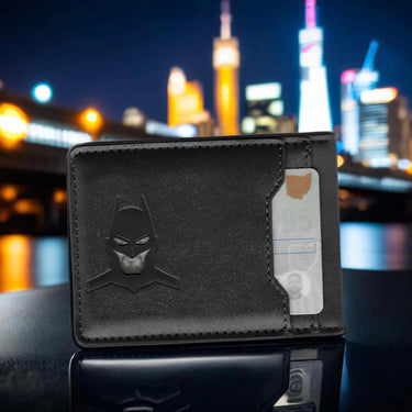 Batman HeroGuard™ Slim Leather Card Wallet – Superhero Mask Edition | Premium Gift for Men